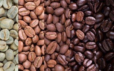 Billede af forskellige risteprofiler af kaffe.